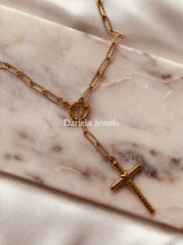 Charger l&#39;image dans la galerie, Collier en acier inoxydable sautoir croix - Santa Lucia
