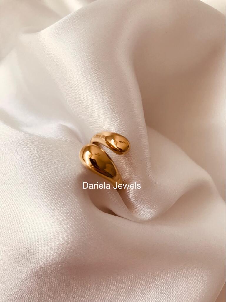 Bague en acier inoxydable Evita Gold