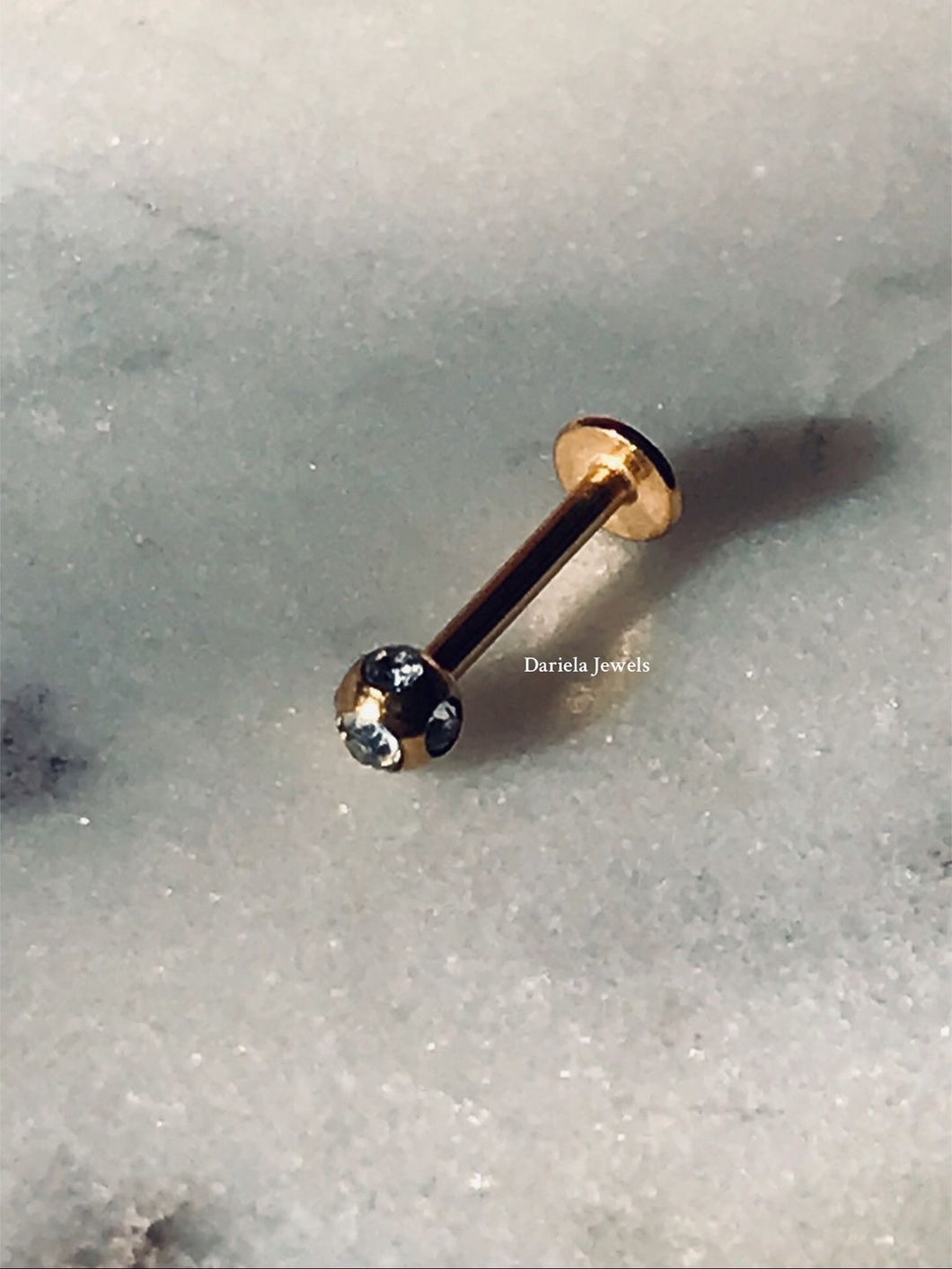 Piercing Satellite en acier inoxydable 316L avec strass oxyde de zirconium