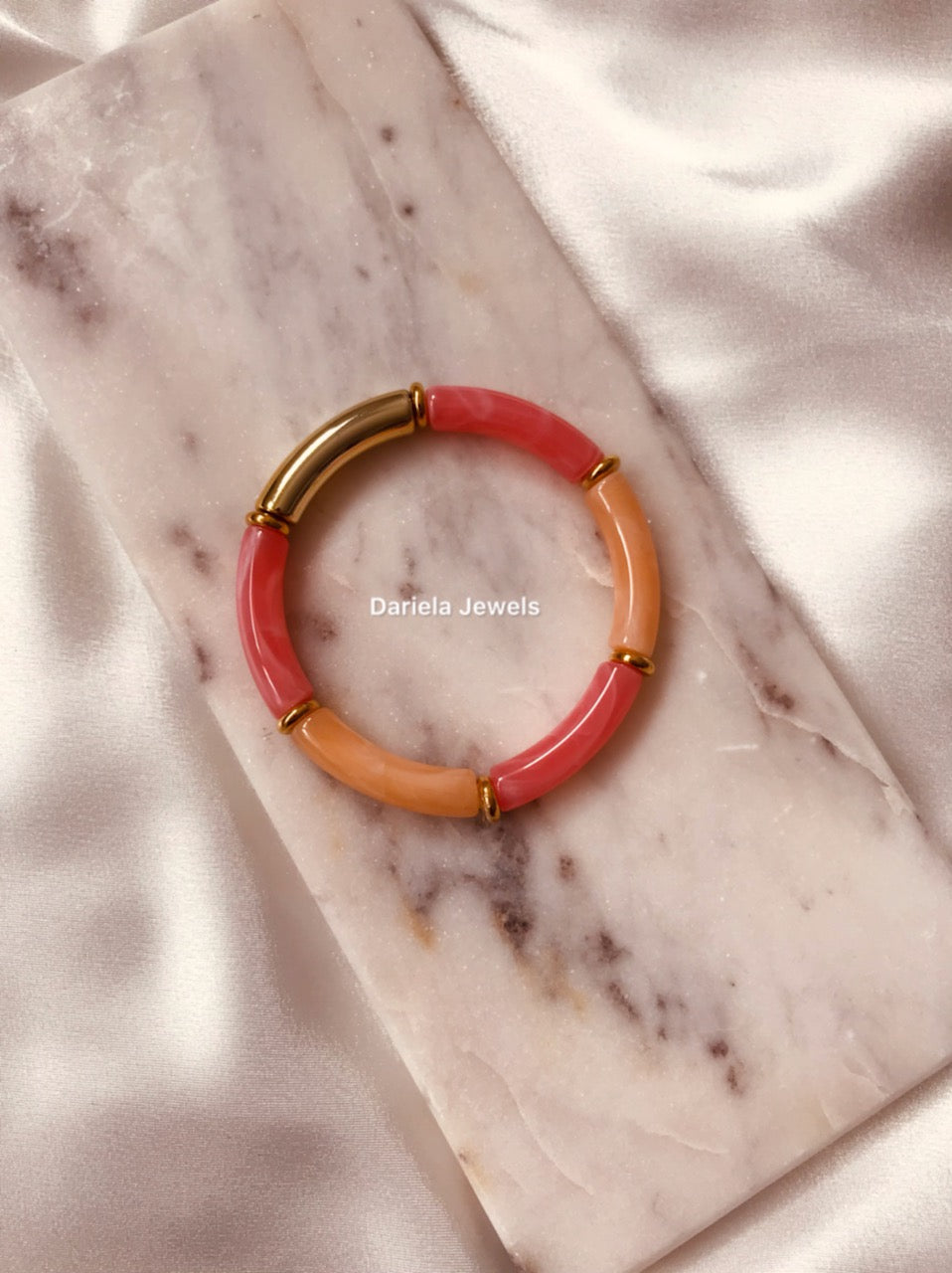 Bracelet en perles tubes acrylique - Bracelet Anahita