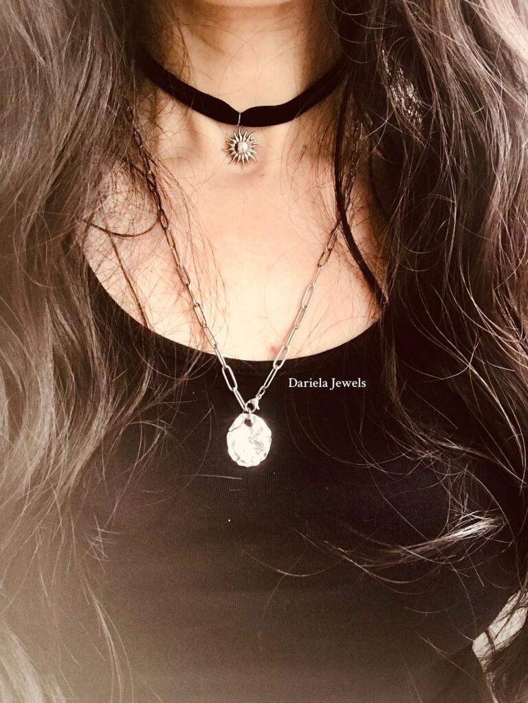 Composition Collier Brooke + ras de cou Ronnie argentés