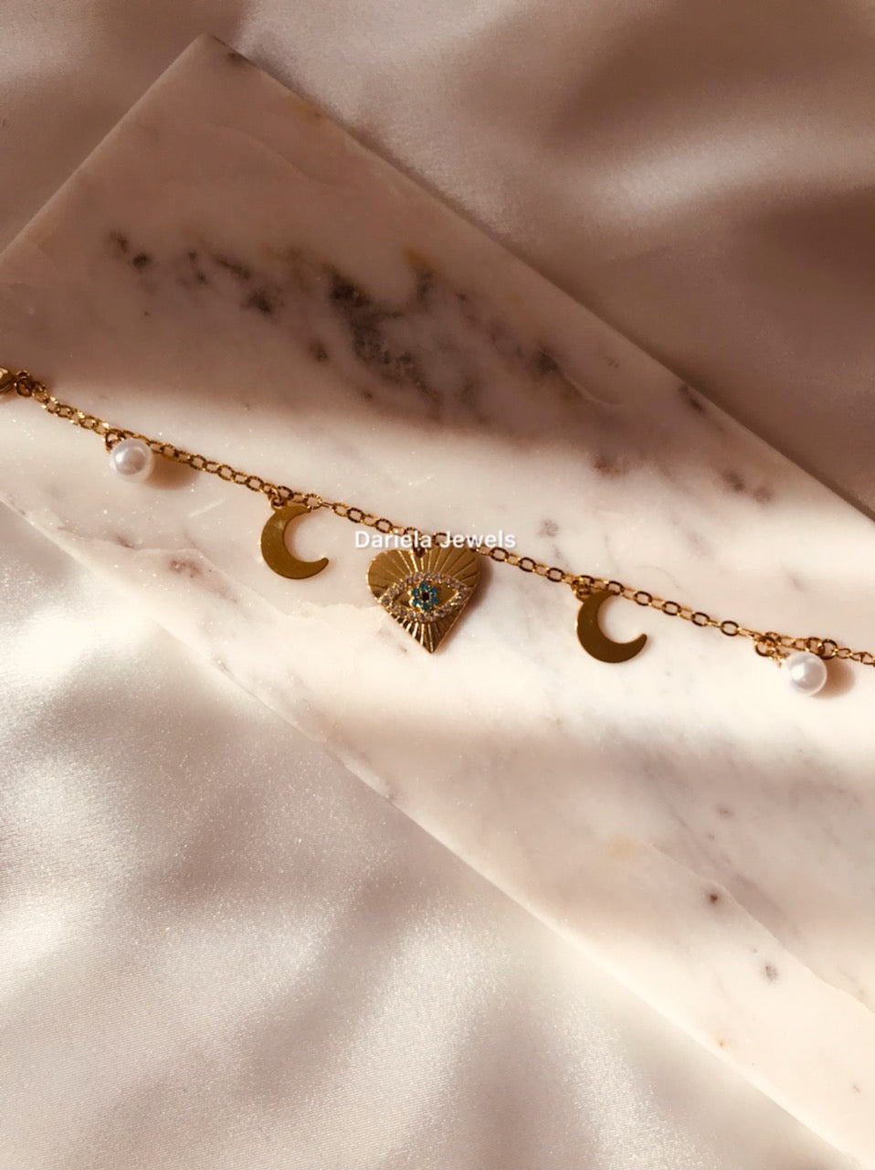 Bracelet breloques Maissane en acier inoxydable - Bijoux fait-main
