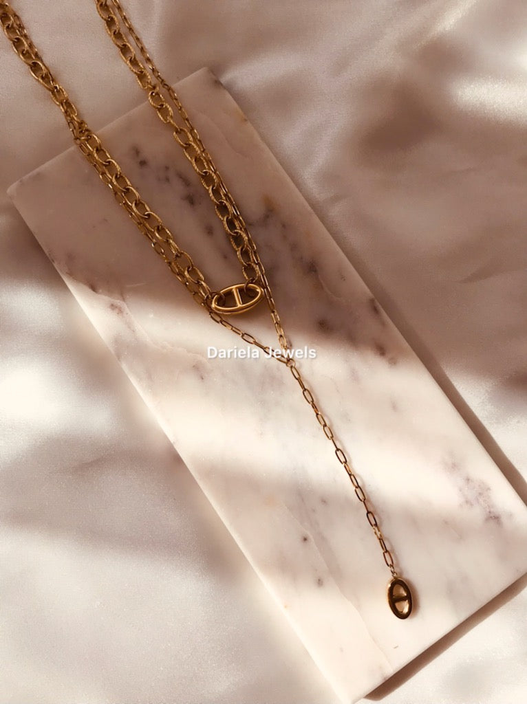 Collier en acier inoxydable sautoir - Imelda